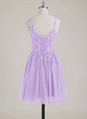 Sleeveless V-Neck Tulle Ball-Gown/Princess Mini Dress